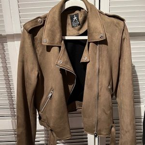 Green Suede Moto Jacket